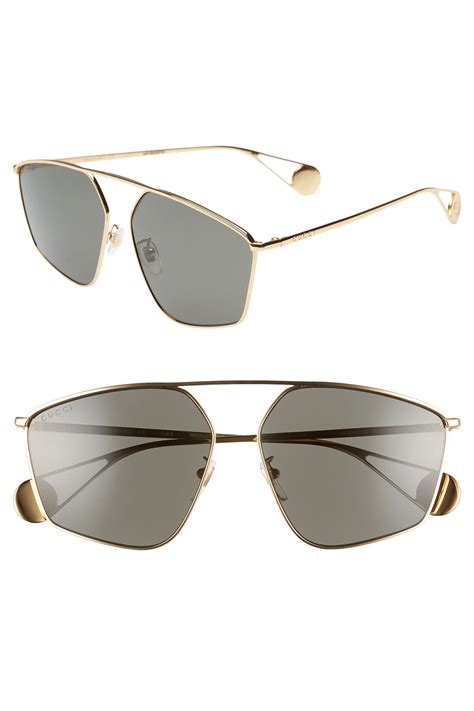 gucci 60mm modified aviator sunglasses|gucci oversized aviator sunglasses.